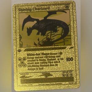 Gold foil shining Charizard first edition